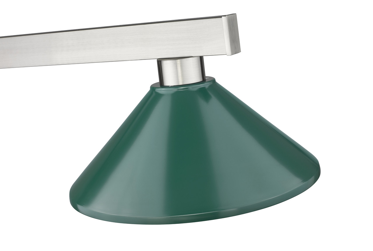 Z-LITE 152BN-MDG 3 Light Billiard Light, Brushed Nickel