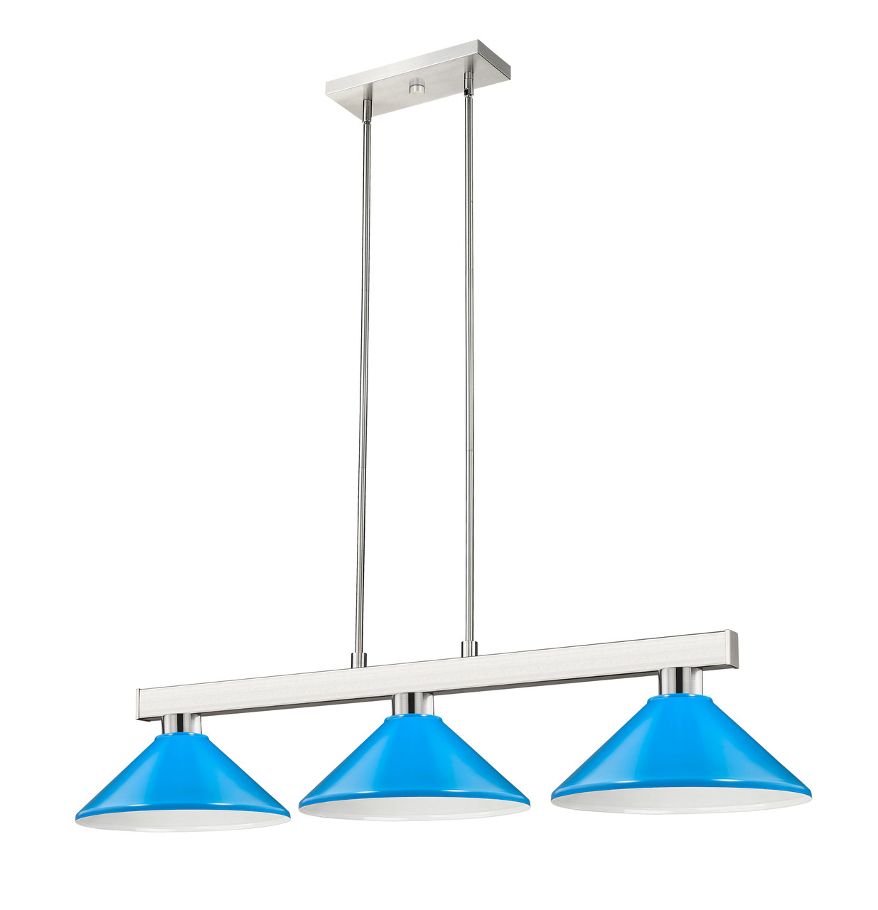 Z-LITE 152BN-MEB 3 Light Billiard Light, Brushed Nickel