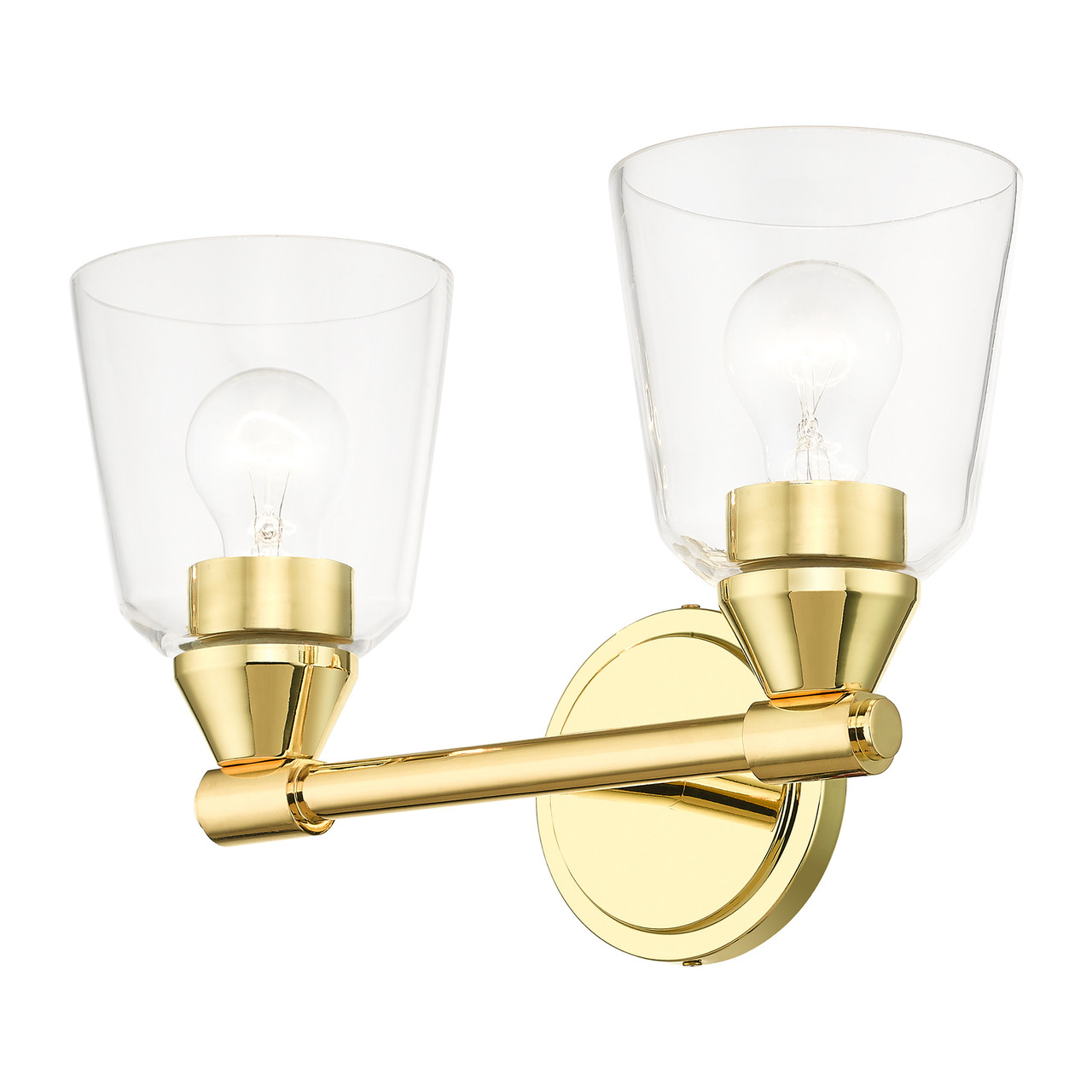 LIVEX LIGHTING 16782-02 2 Light Polished Brass Vanity Sconce