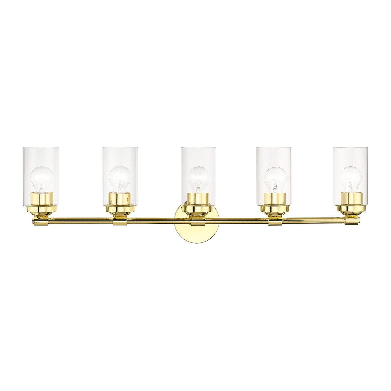 LIVEX LIGHTING 18085-02 5 Light Polished Brass Large Vanity Sconce