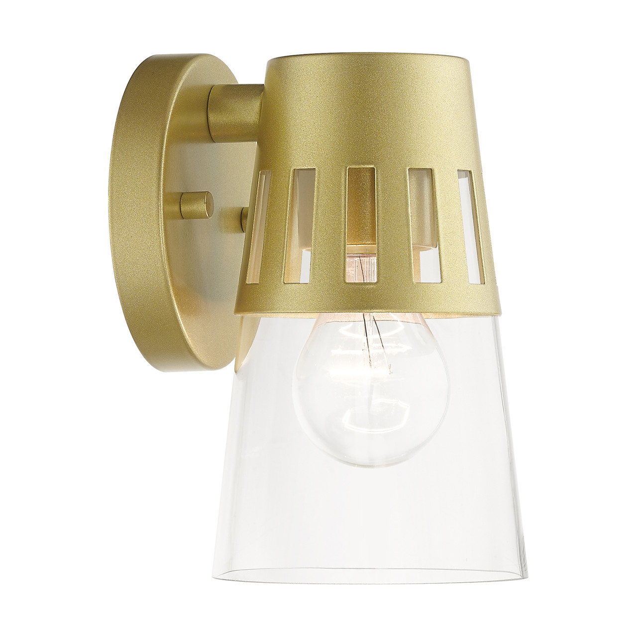 LIVEX LIGHTING 27971-33 1 Light Soft Gold Outdoor Small Wall Lantern