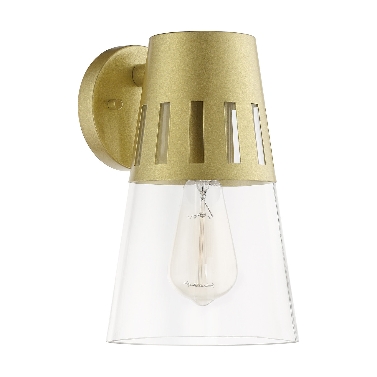 LIVEX LIGHTING 27972-33 1 Light Soft Gold Outdoor Medium Wall Lantern