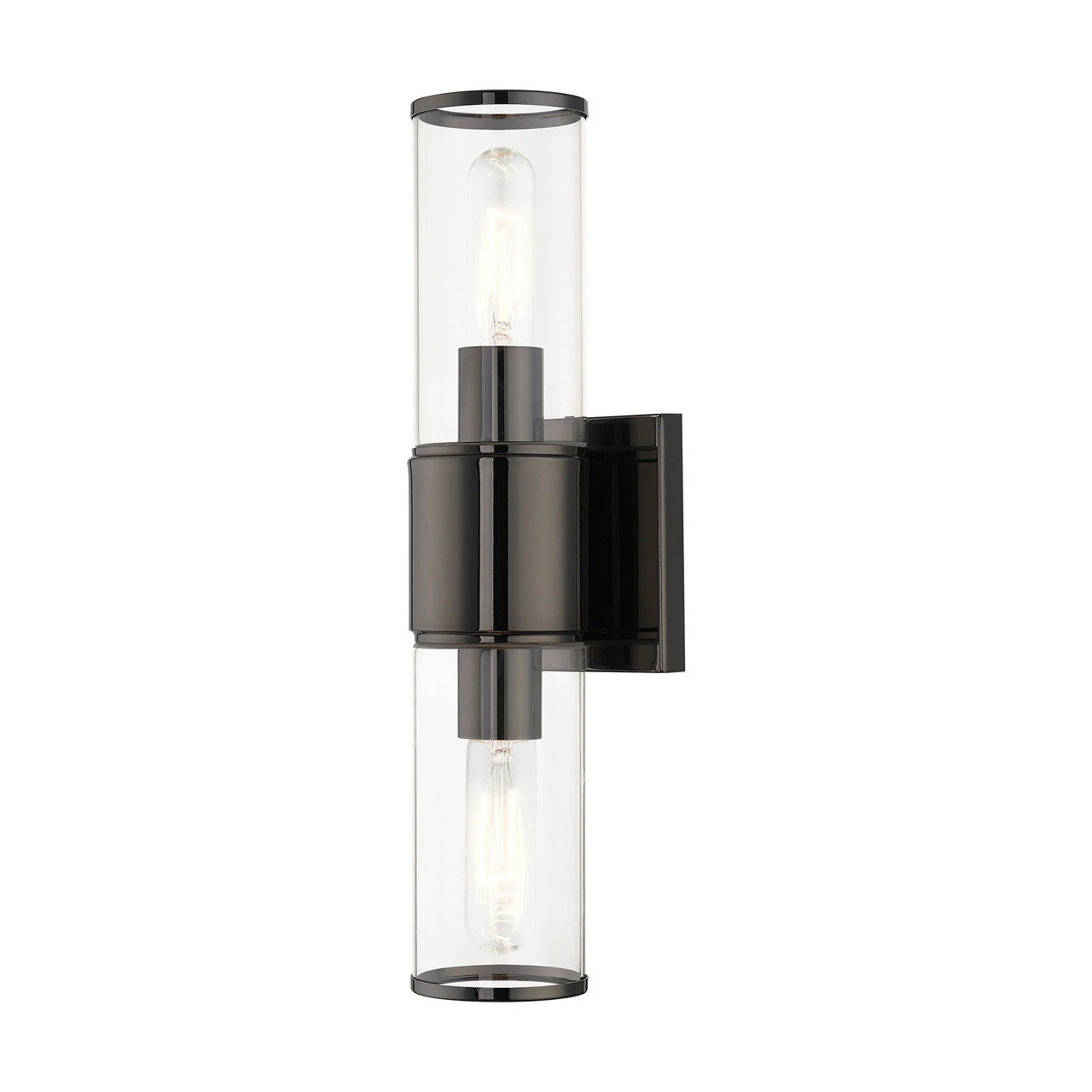 LIVEX LIGHTING 17142-46 2 Light Black Chrome Vanity Sconce