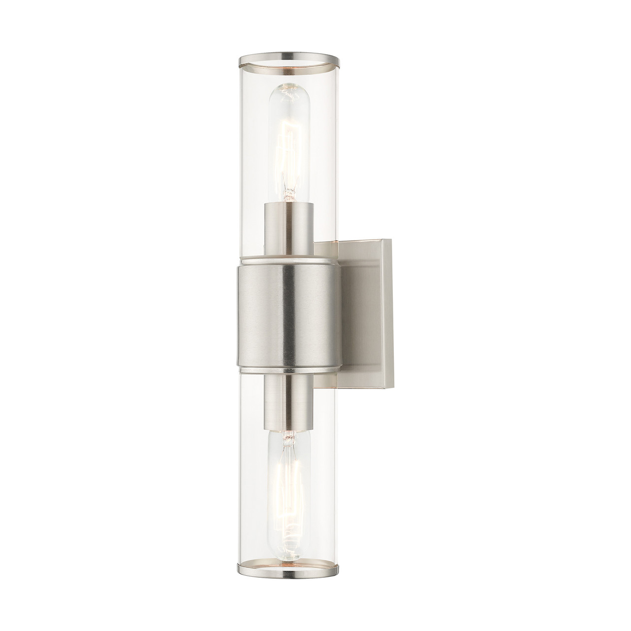 LIVEX LIGHTING 17142-91 2 Light Brushed Nickel Vanity Sconce