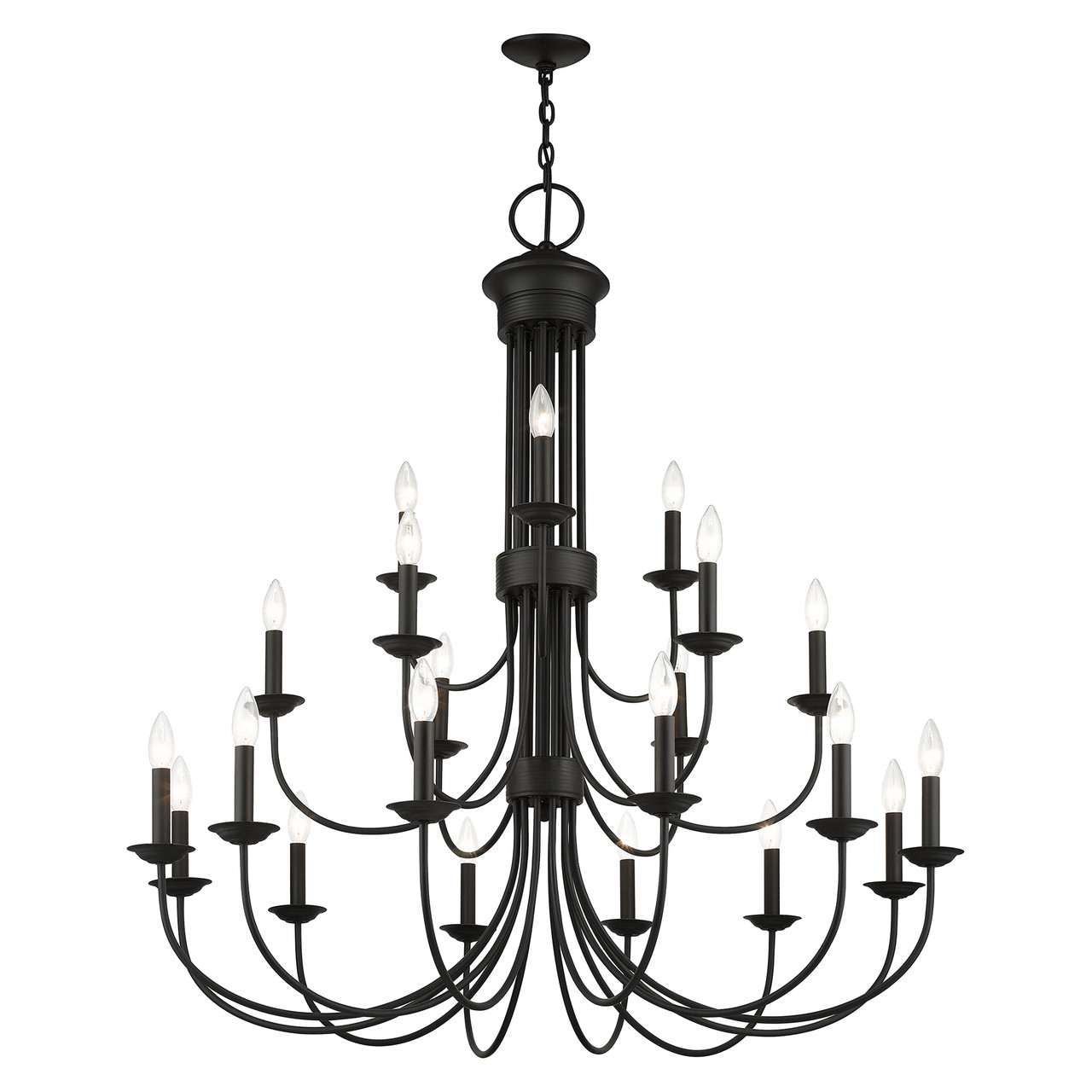 LIVEX LIGHTING 42688-04 21 Light Black Extra Large Chandelier