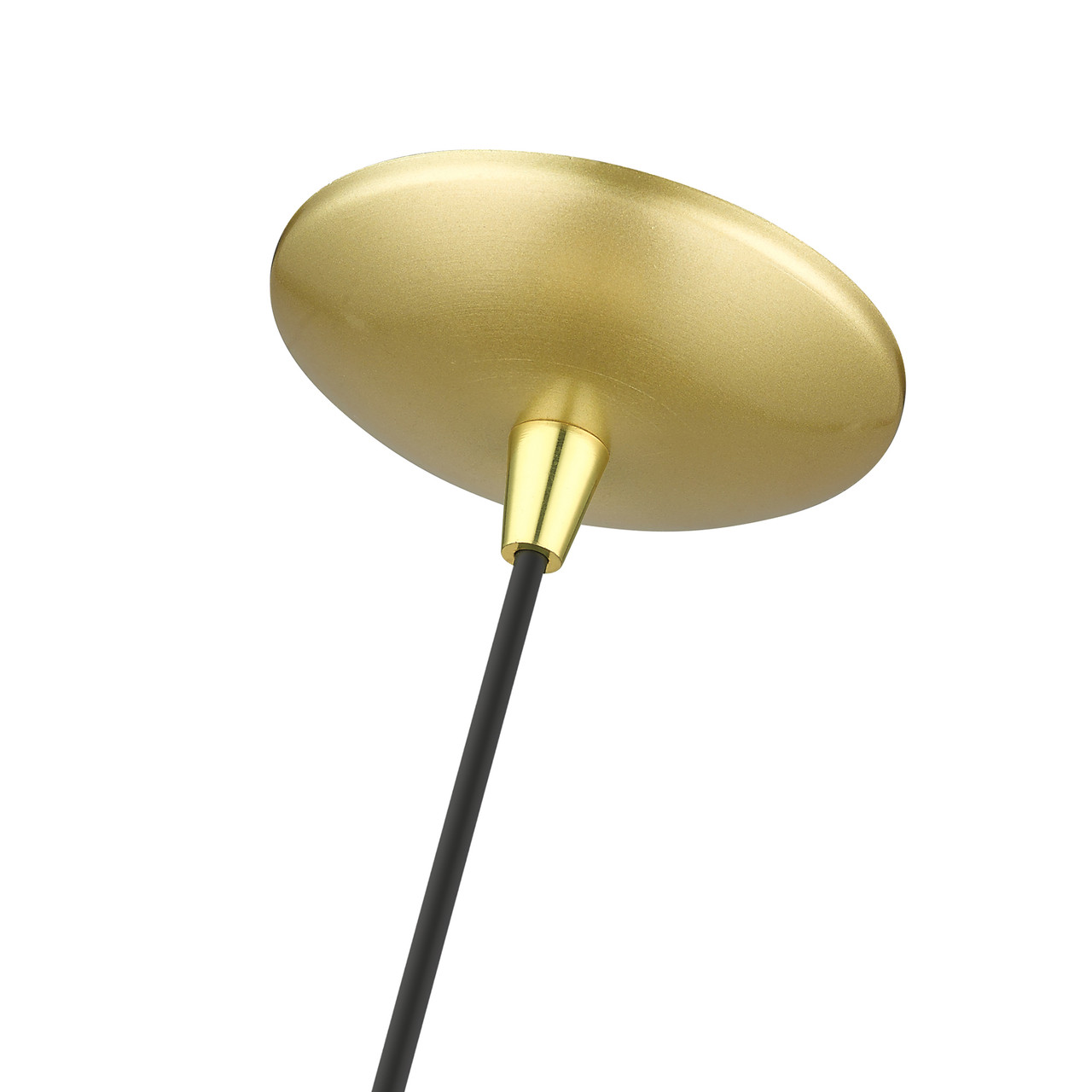 LIVEX LIGHTING 41186-33 1 Light Soft Gold Pendant with Polished Brass Finish Accents