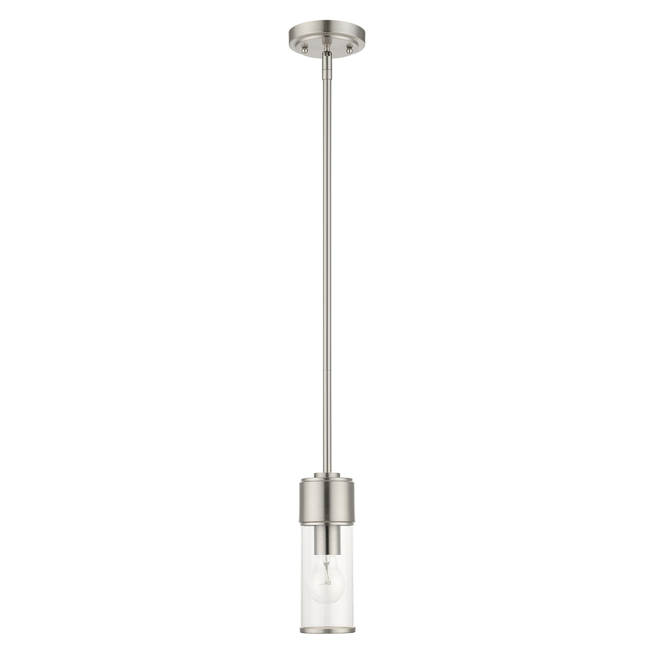 LIVEX LIGHTING 17140-91 1 Light Brushed Nickel Mini Pendant