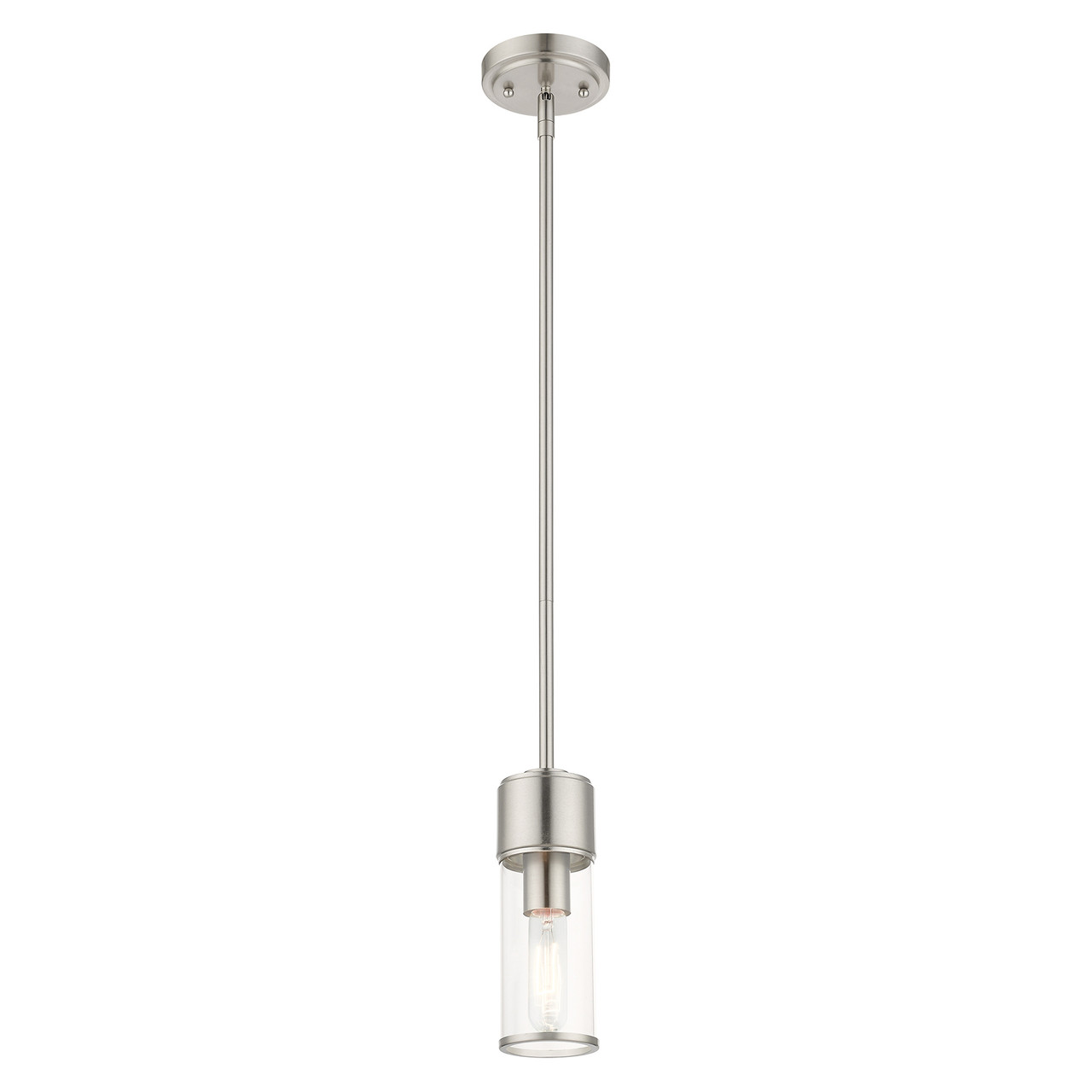 LIVEX LIGHTING 17140-91 1 Light Brushed Nickel Mini Pendant