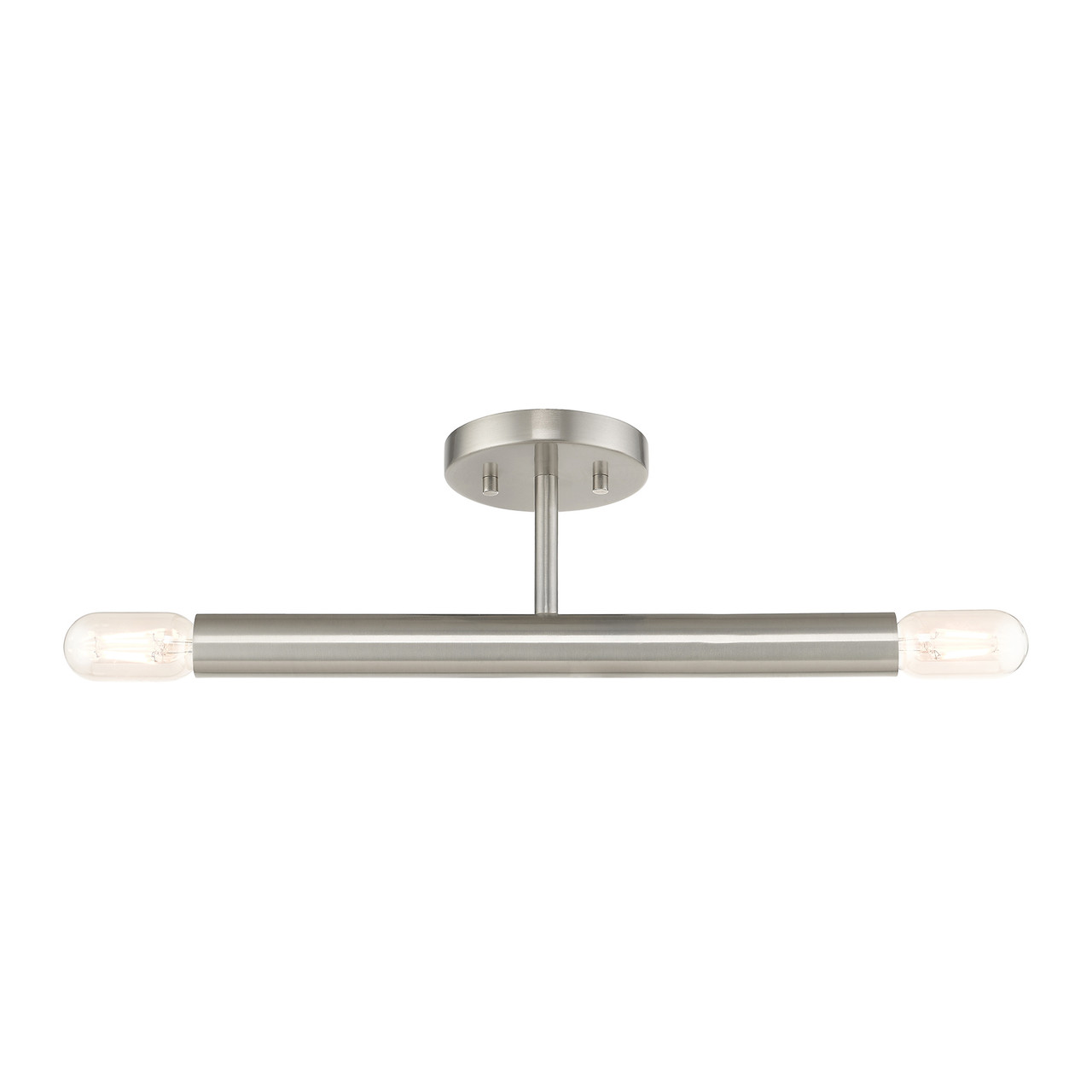 LIVEX LIGHTING 51139-91 2 Light Brushed Nickel Semi-Flush