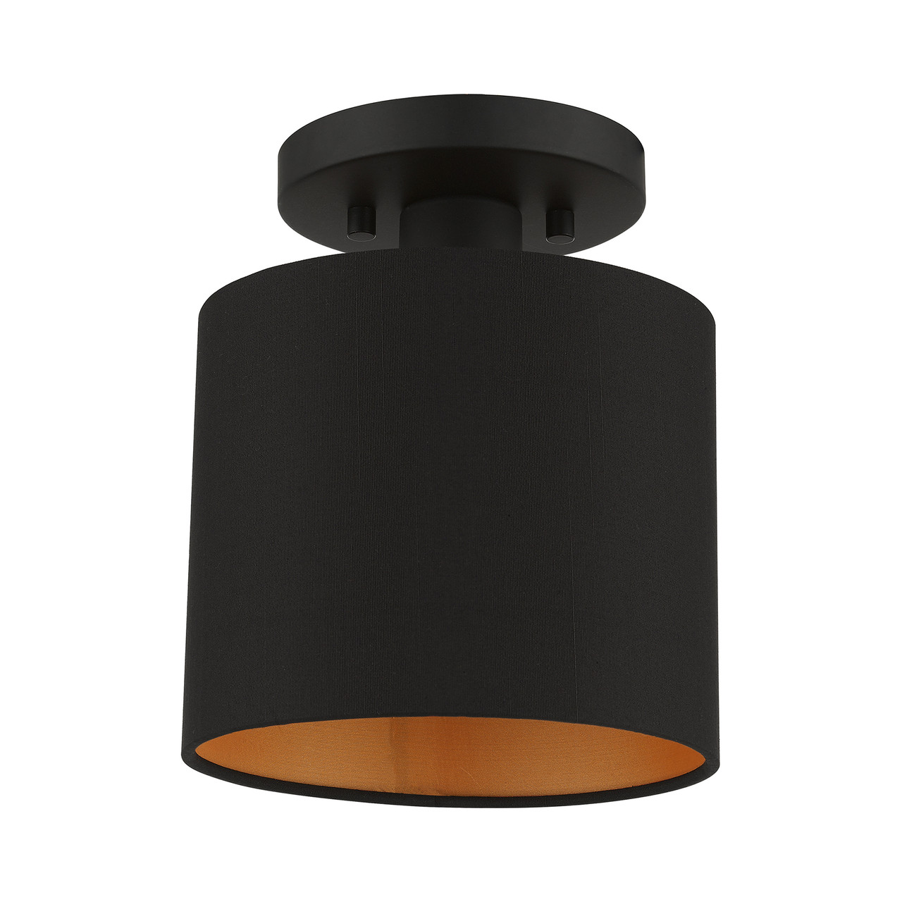 LIVEX LIGHTING 45084-04 1 Light Black Petite Semi-Flush