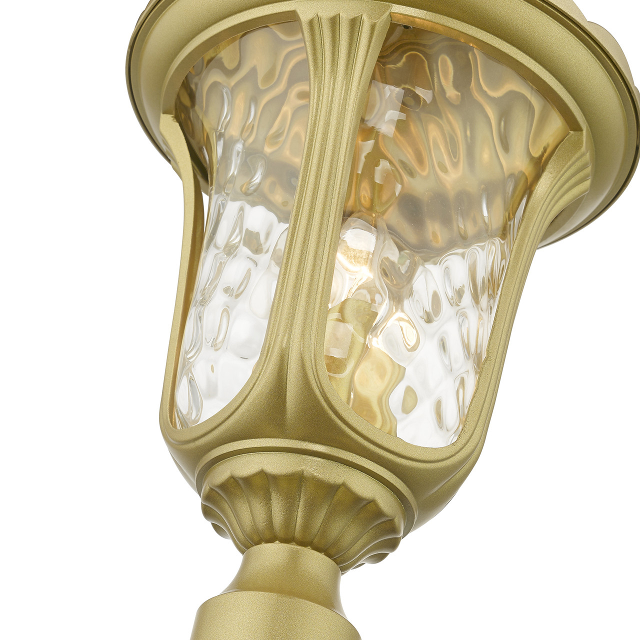 LIVEX LIGHTING 7859-33 3 Light Soft Gold Outdoor Large Post Top Lantern