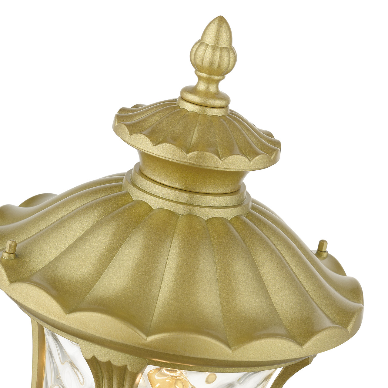 LIVEX LIGHTING 7859-33 3 Light Soft Gold Outdoor Large Post Top Lantern