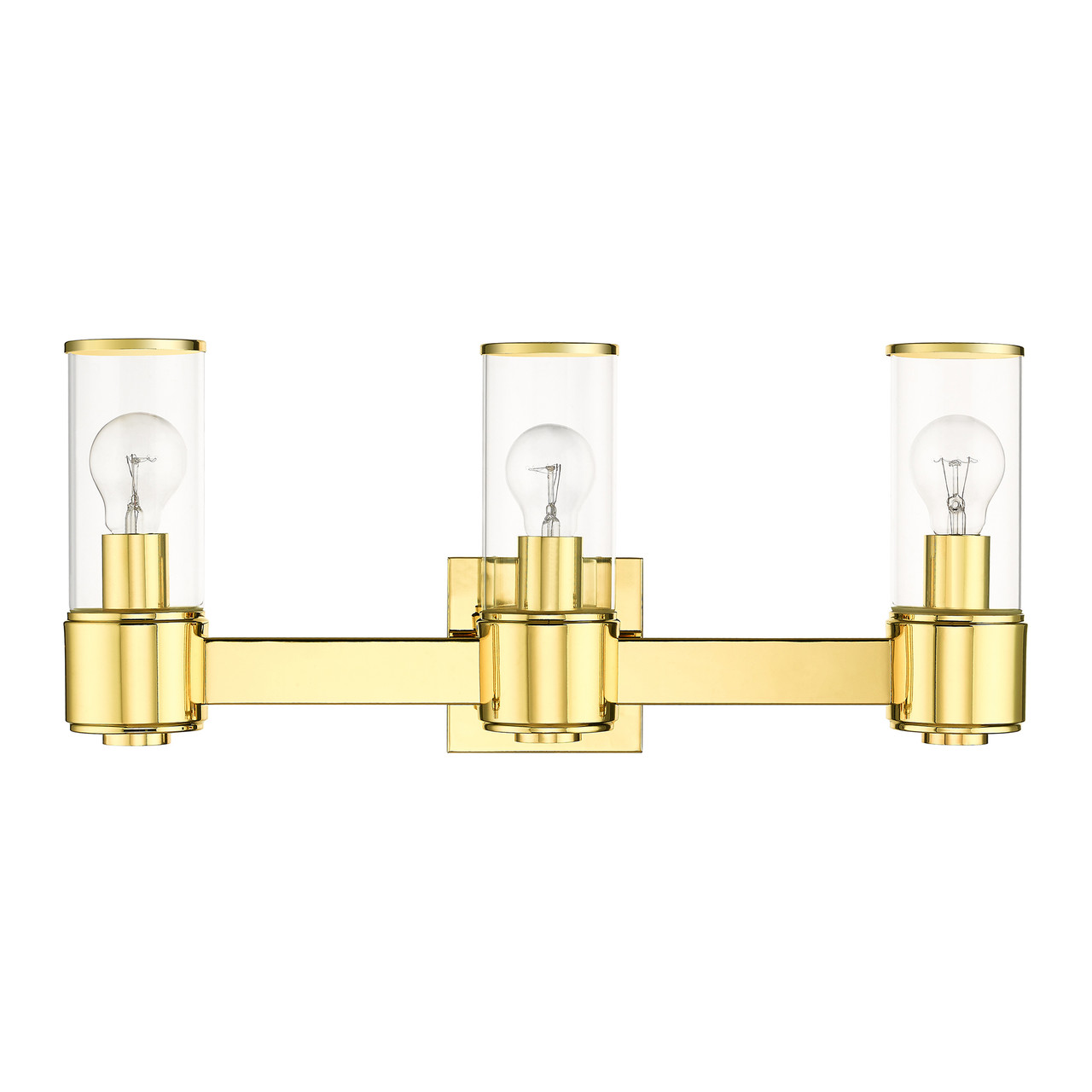 LIVEX LIGHTING 17143-02 3 Light Polished Brass Vanity Sconce