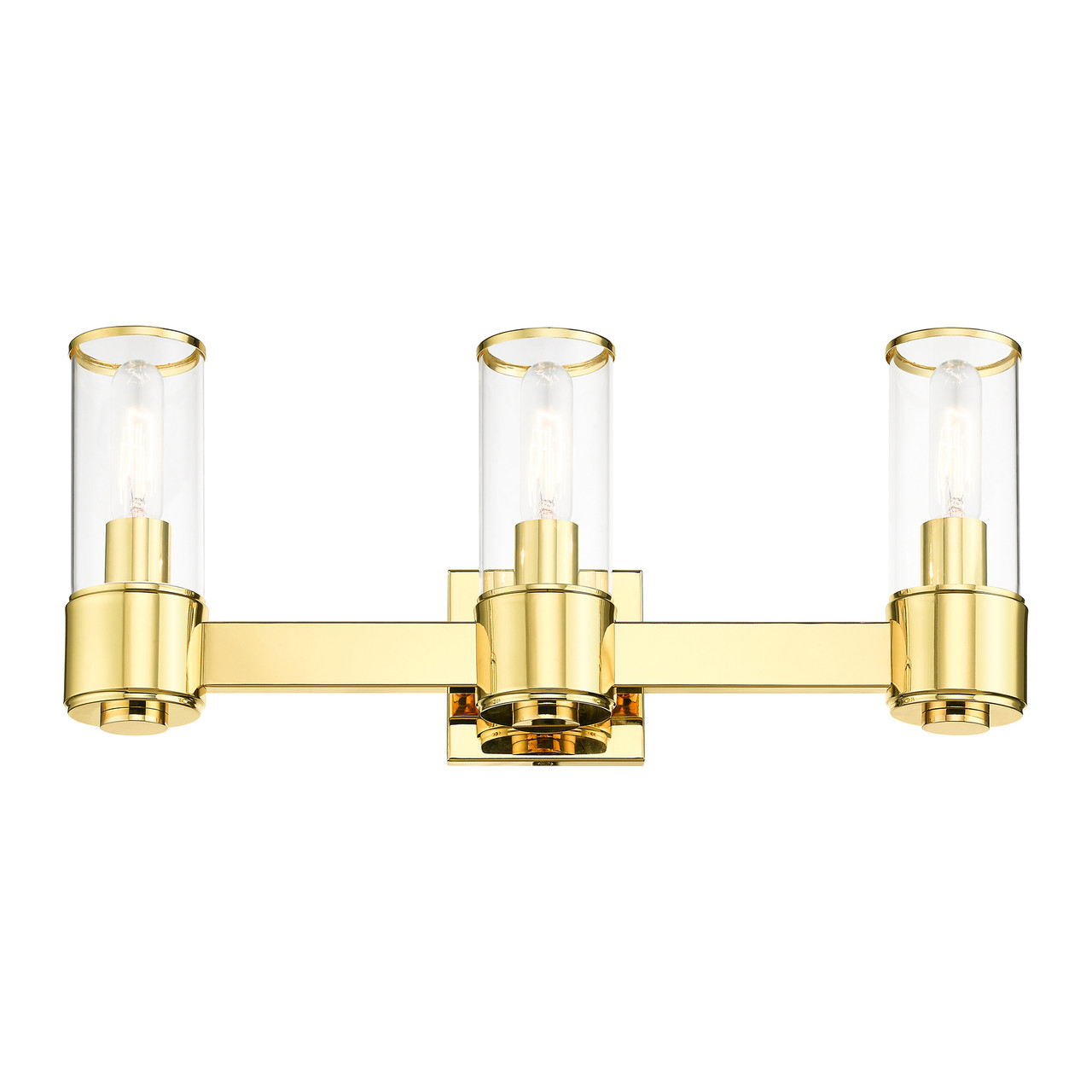 LIVEX LIGHTING 17143-02 3 Light Polished Brass Vanity Sconce