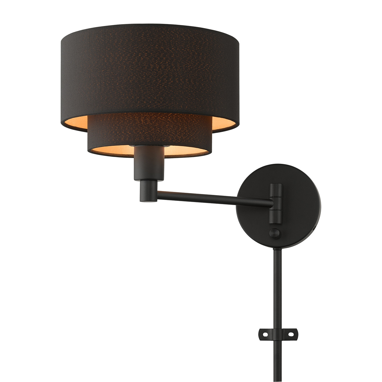 LIVEX LIGHTING 45080-04 1 Light Black Swing Arm Wall Lamp