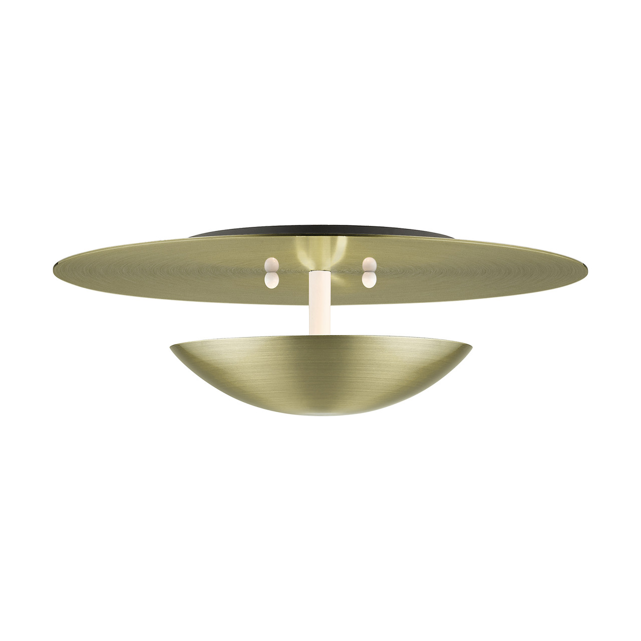 LIVEX LIGHTING 56570-01 2 Light Antique Brass Large Semi-Flush/ Wall Sconce