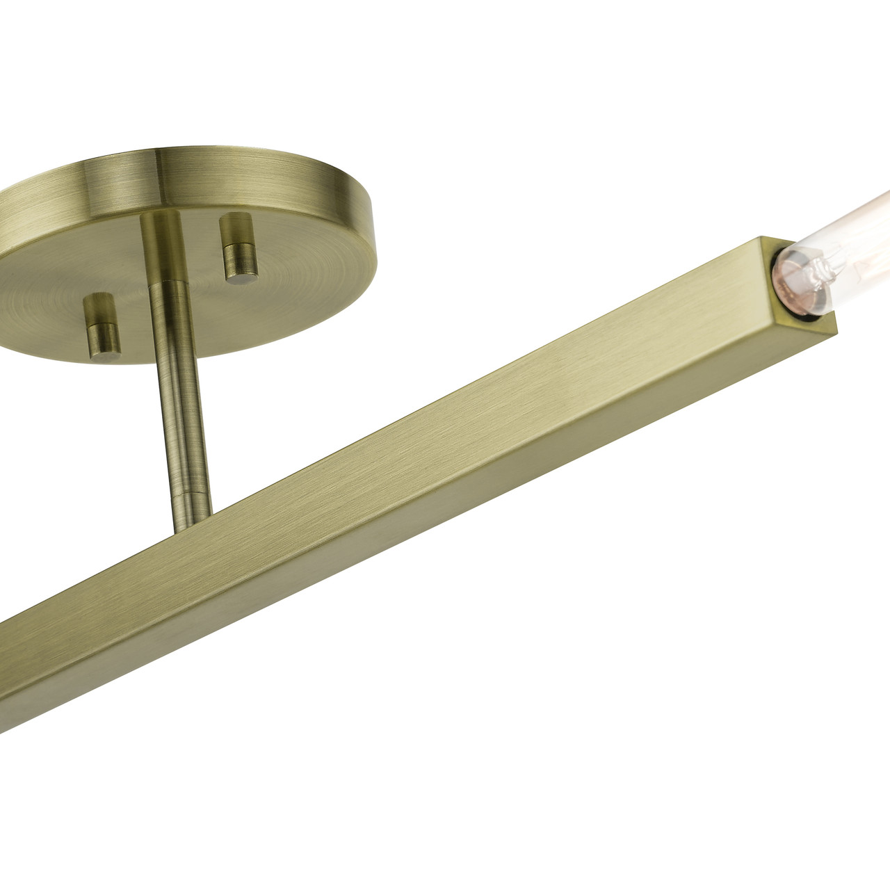 LIVEX LIGHTING 46842-01 2 Light Antique Brass Semi-Flush