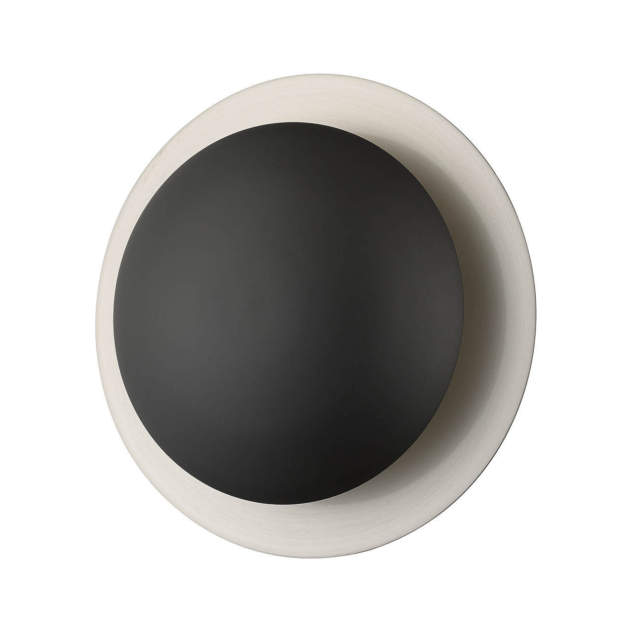 LIVEX LIGHTING 56571-04 2 Light Black Medium Semi-Flush/ Wall Sconce with Brushed Nickel Reflector Backplate