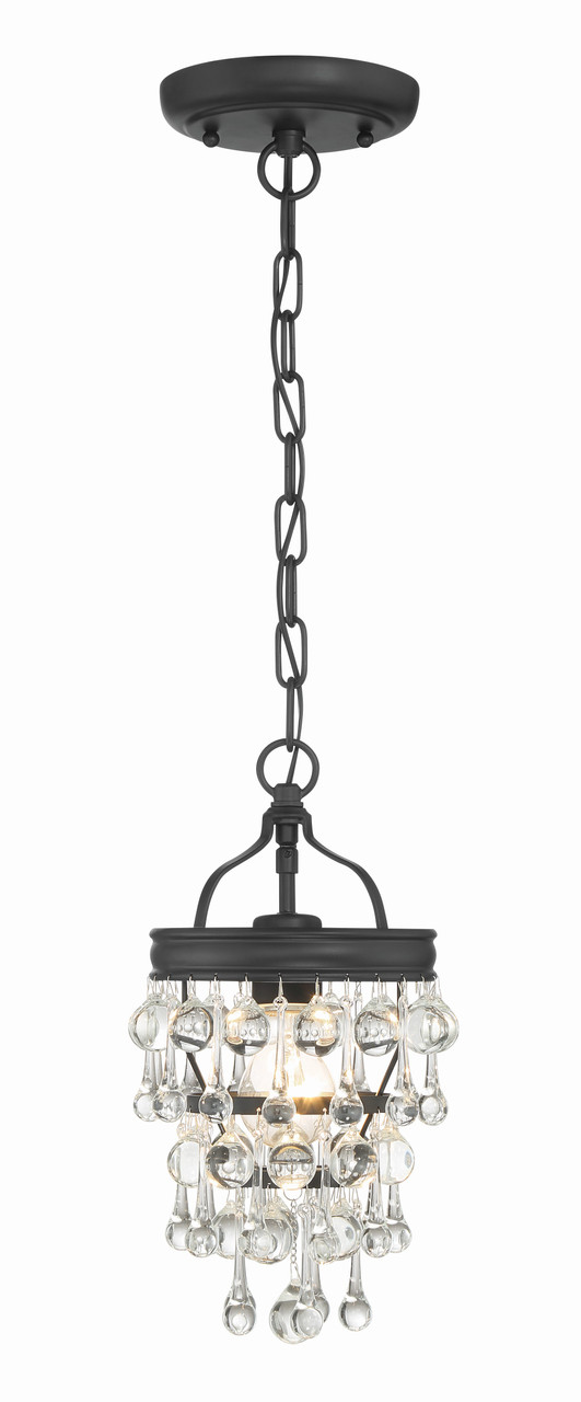CRYSTORAMA 131-MK Calypso 1 Light Matte Black Mini Chandelier