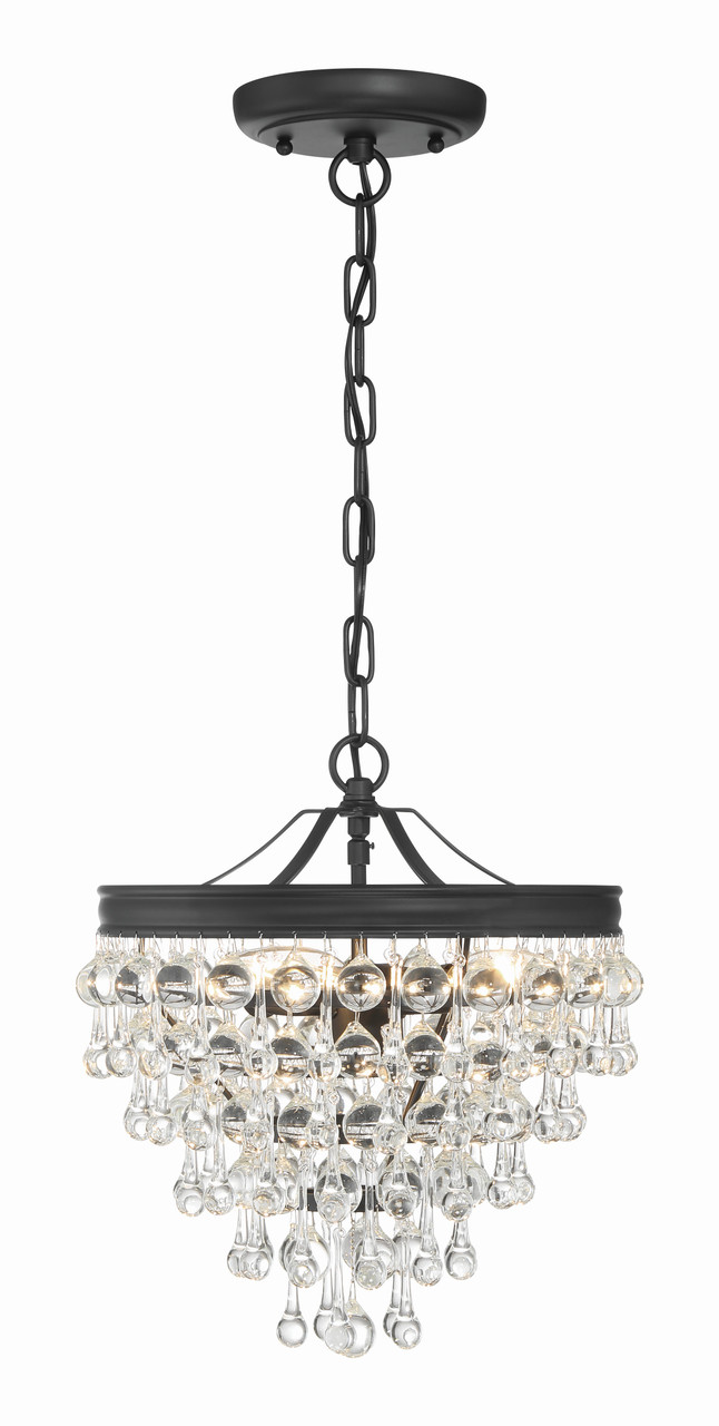 CRYSTORAMA 130-MK Calypso 3 Light Matte Black Mini Chandelier CRYSTORAMA 130-MK Calypso 3 Light Matte Black Mini Chandelier