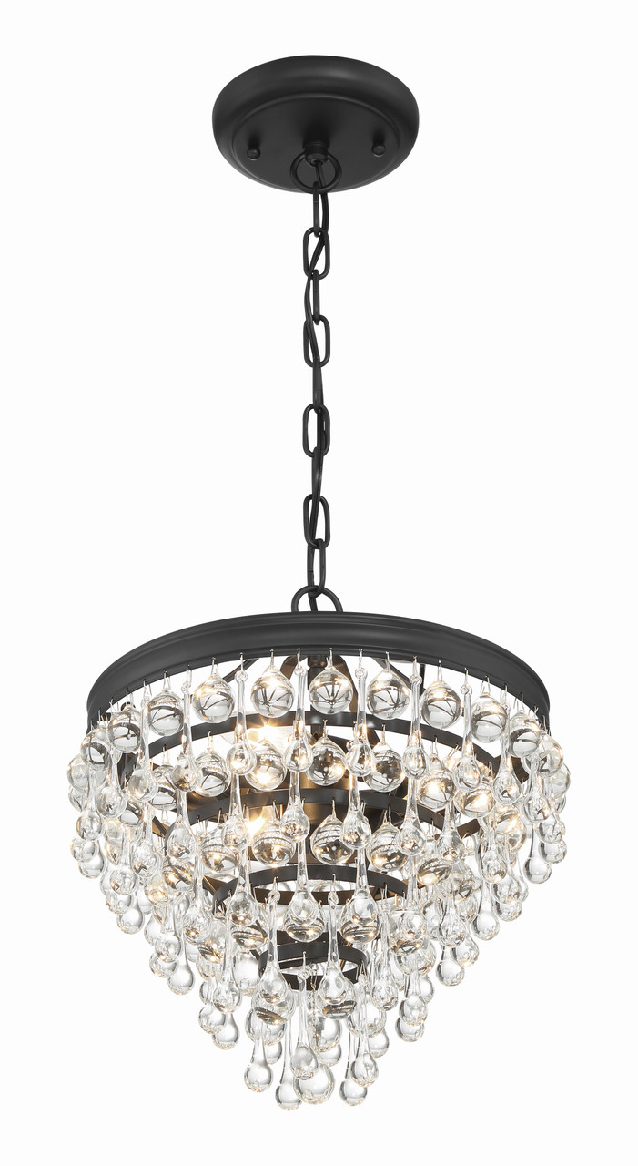CRYSTORAMA 130-MK Calypso 3 Light Matte Black Mini Chandelier CRYSTORAMA 130-MK Calypso 3 Light Matte Black Mini Chandelier