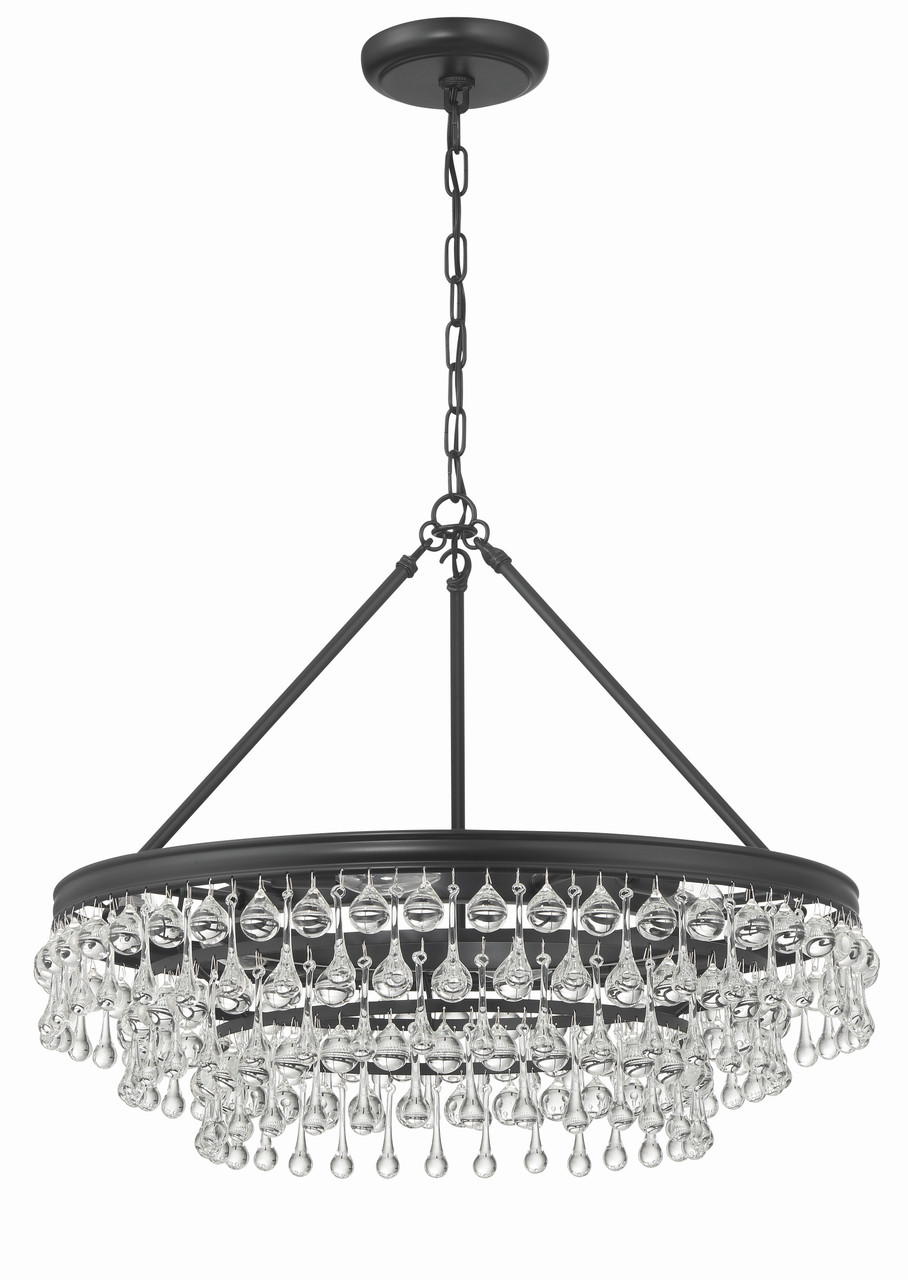 CRYSTORAMA 237-MK Calypso 6 Light Matte Black Chandelier