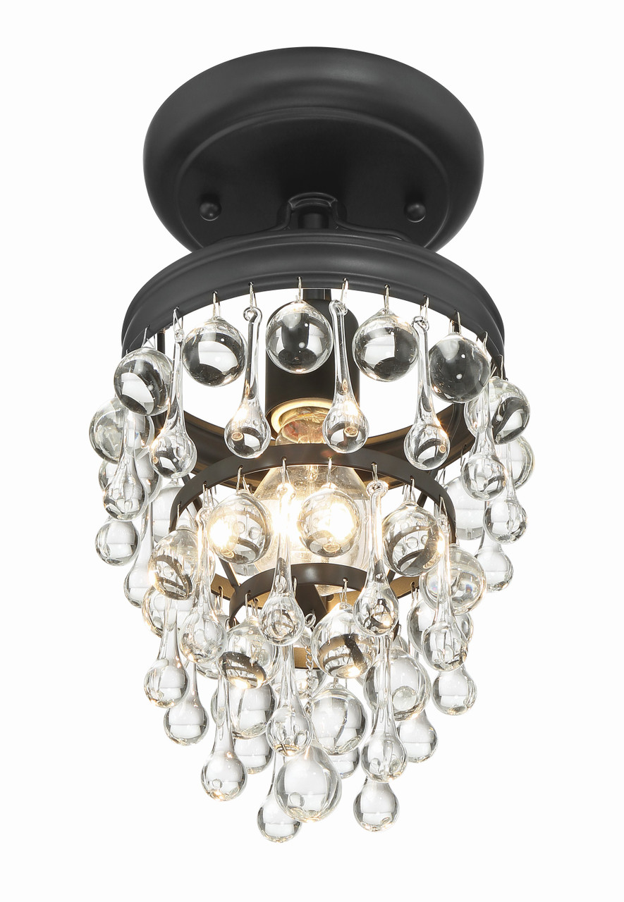 CRYSTORAMA 131-MK_CEILING Calypso 1 Light Matte Black Ceiling Mount