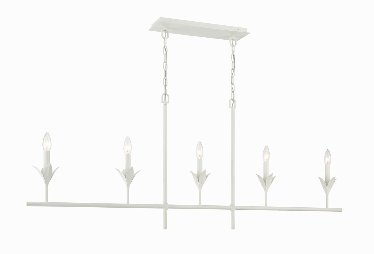 CRYSTORAMA 537-MT Broche 5 Light Matte White Chandelier