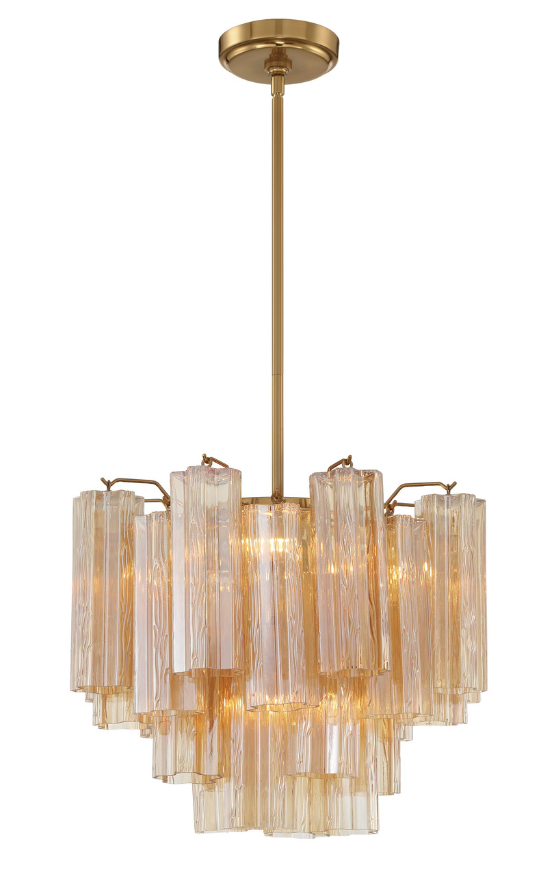 CRYSTORAMA ADD-300-AG-AM Addis 4 Light Aged Brass Chandelier