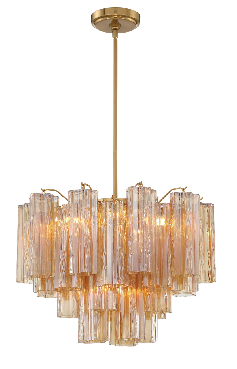 CRYSTORAMA ADD-306-AG-AM Addis 6 Light Aged Brass Chandelier