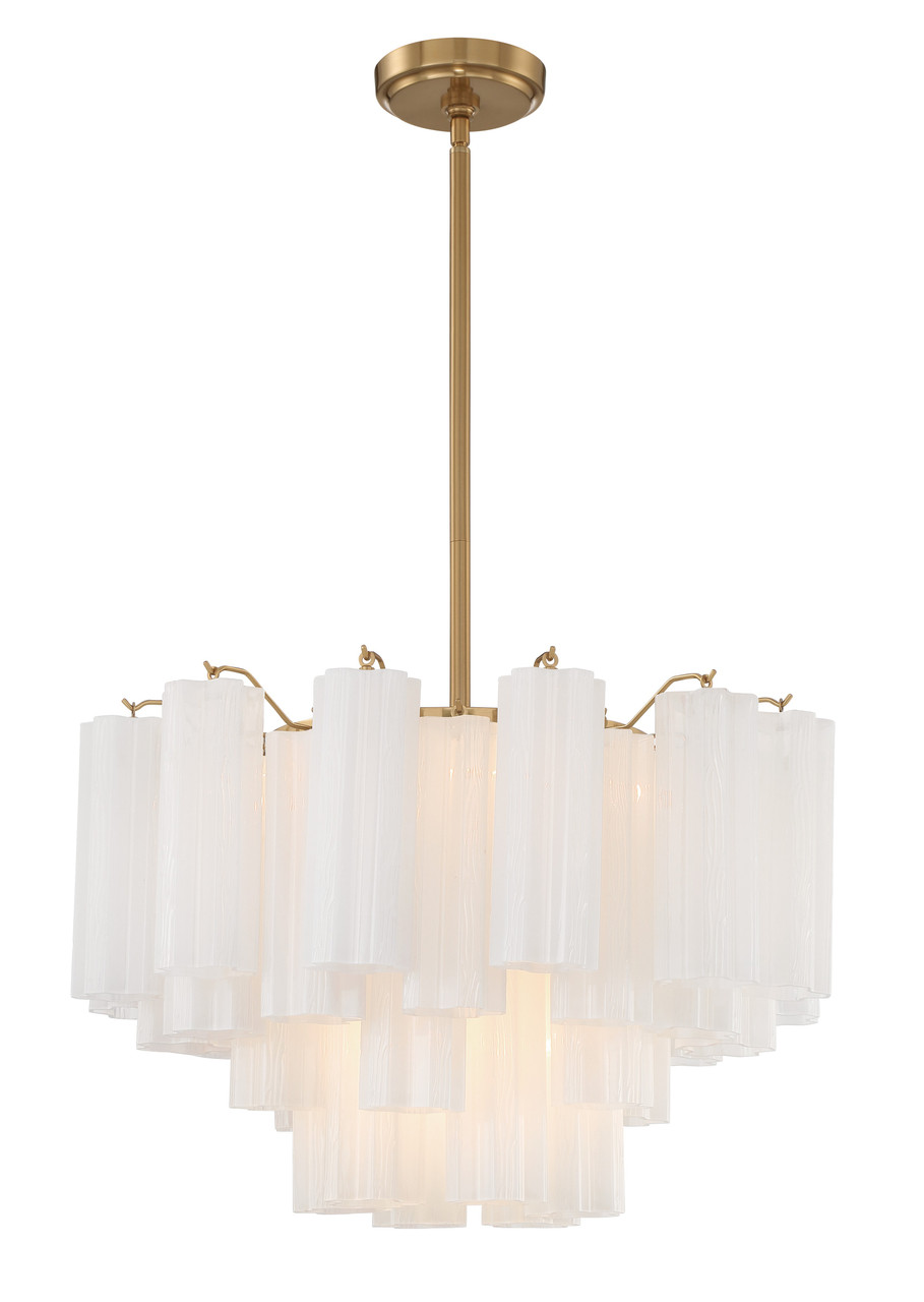 CRYSTORAMA ADD-308-AG-WH Addis 9 Light Aged Brass Chandelier