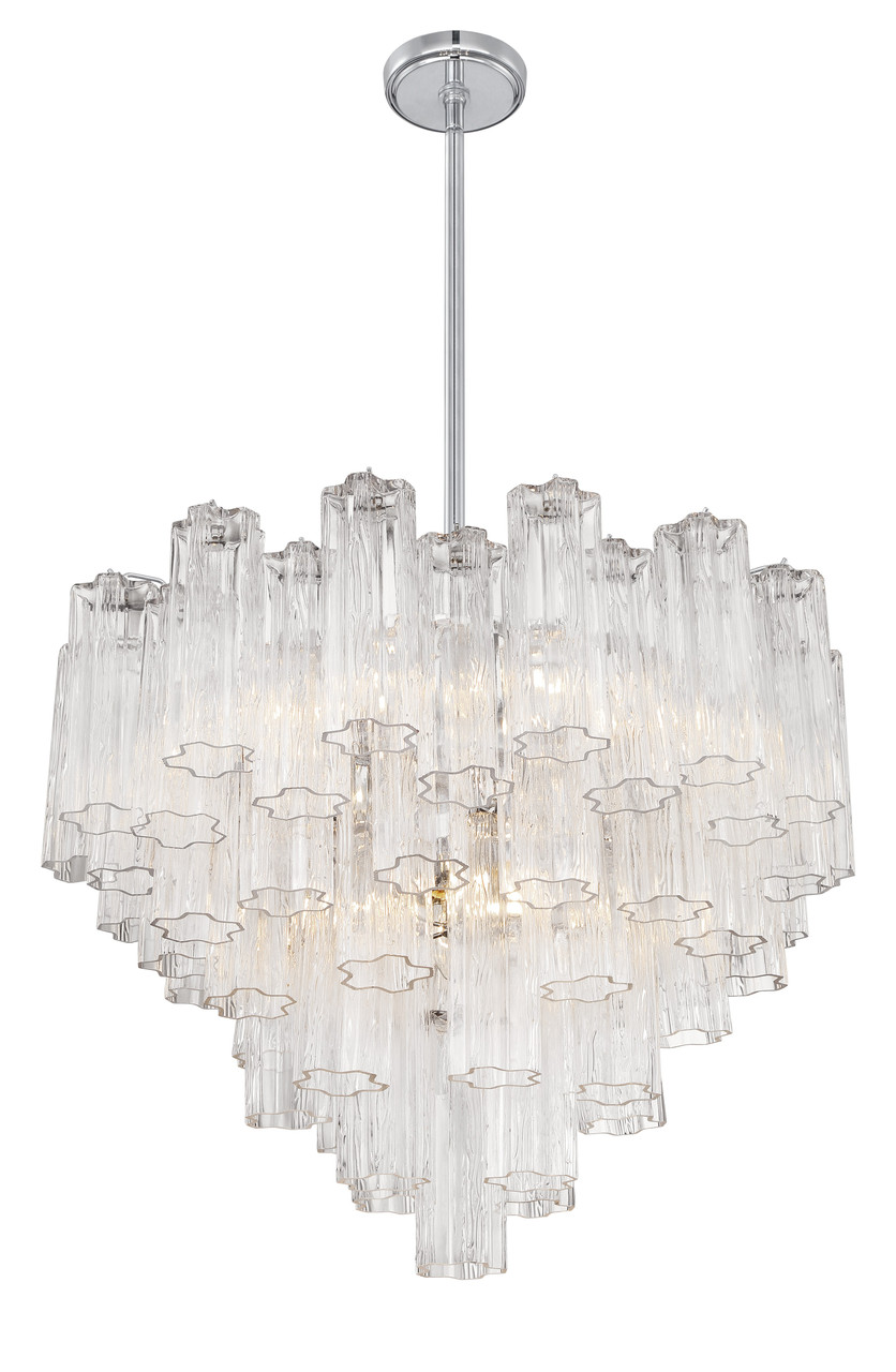 CRYSTORAMA ADD-312-CH-CL Addis 12 Light Polished Chrome Chandelier