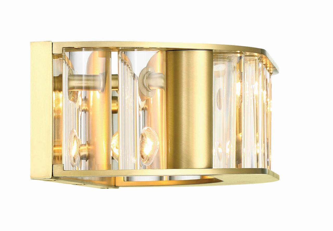 CRYSTORAMA FAR-6005-AG Libby Langdon for Crystorama Farris 4 Light Aged Brass Bathroom Vanity