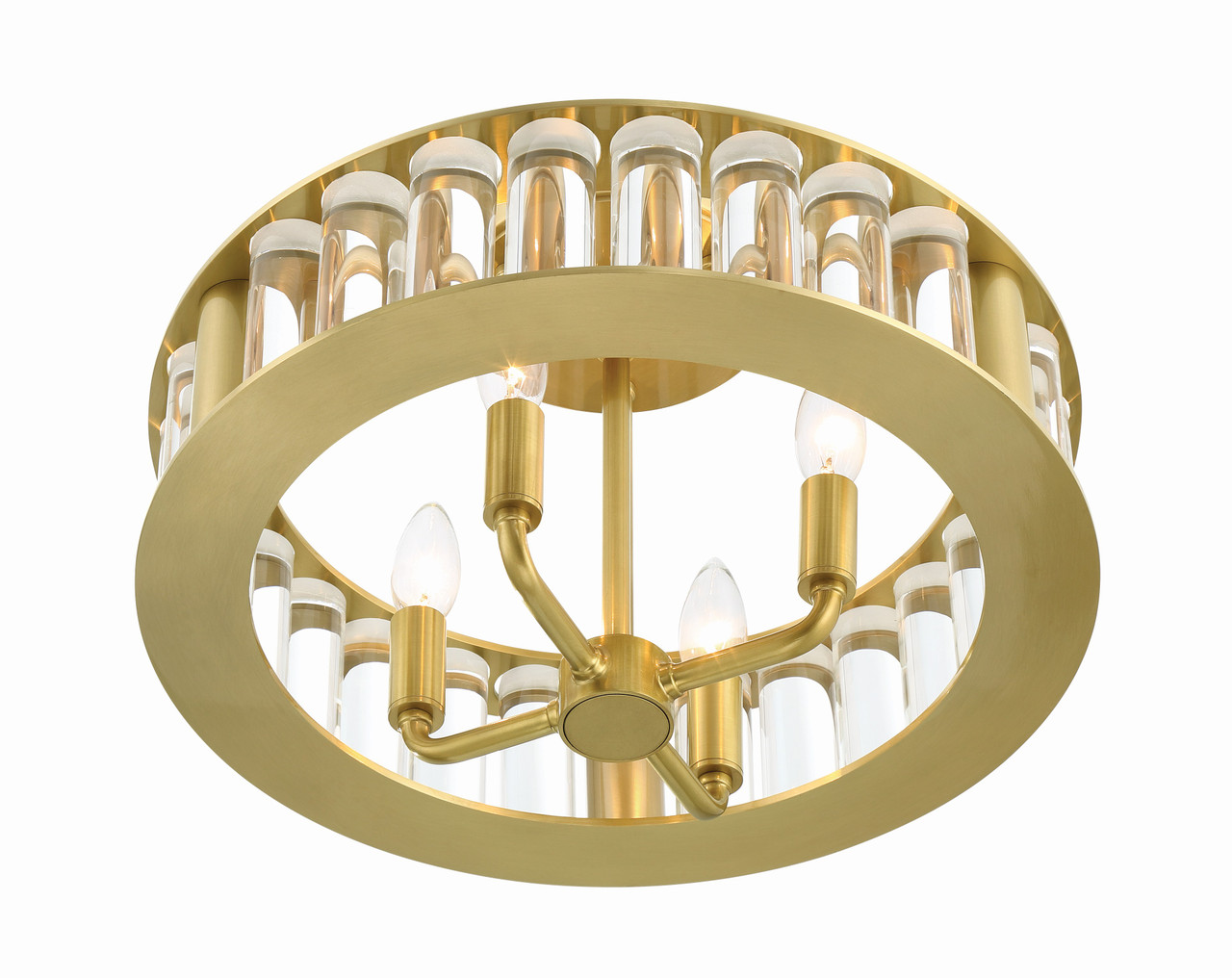 CRYSTORAMA FAR-6000-AG Libby Langdon for Crystorama Farris 4 Light Aged Brass Ceiling Mount