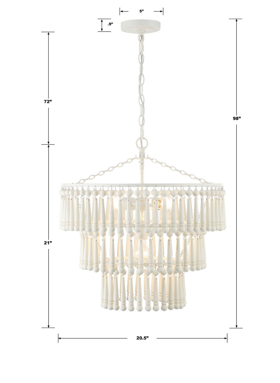 CRYSTORAMA TIA-7103-MT Tiana 3 Light Matte White Pendant