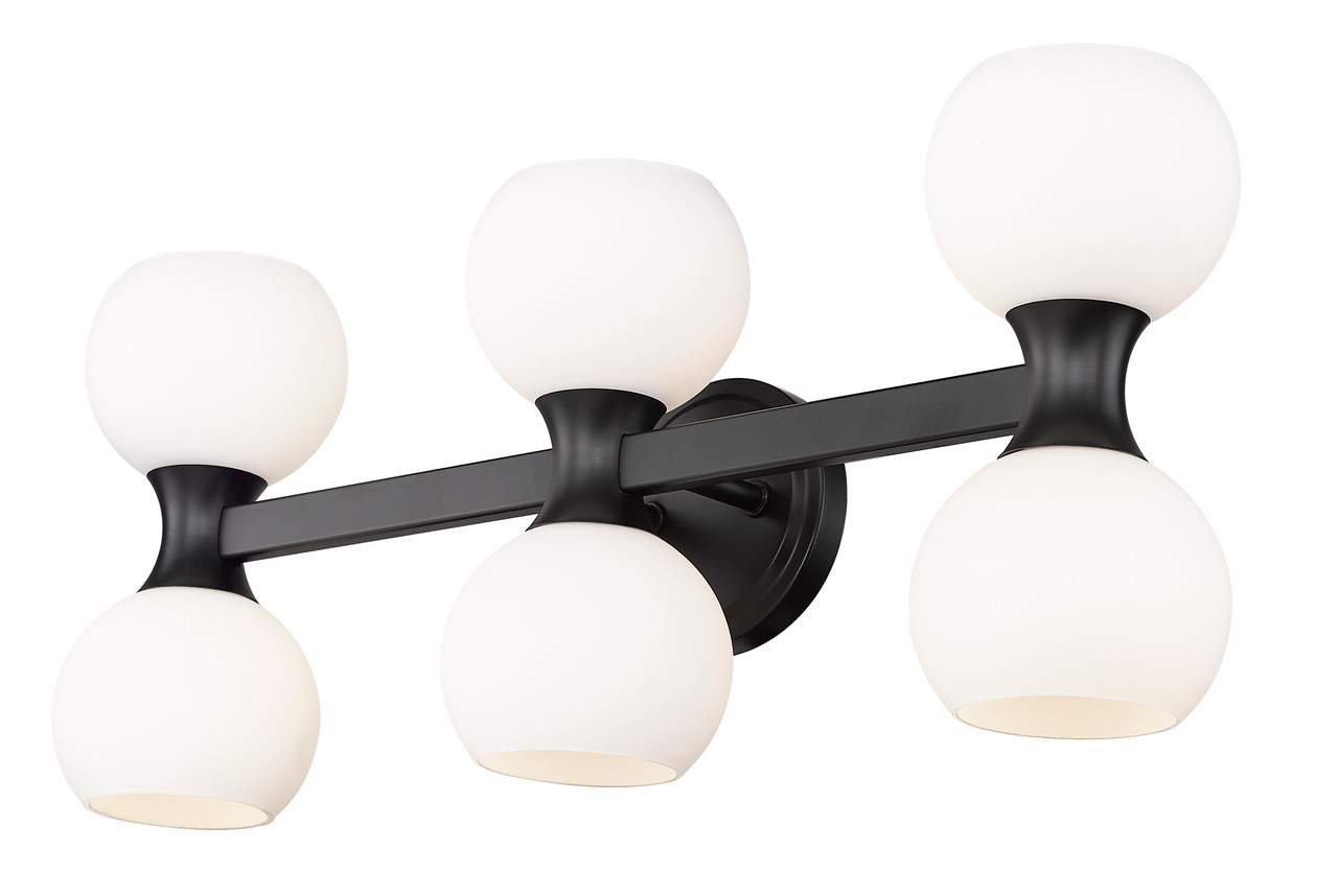 Z-LITE 494-6V-MB 6-Light Vanity, Matte Black