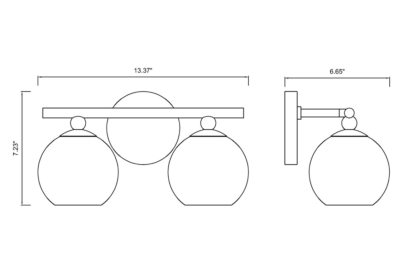 Z-LITE 1100-2V-MB 2-Light Vanity, Matte Black