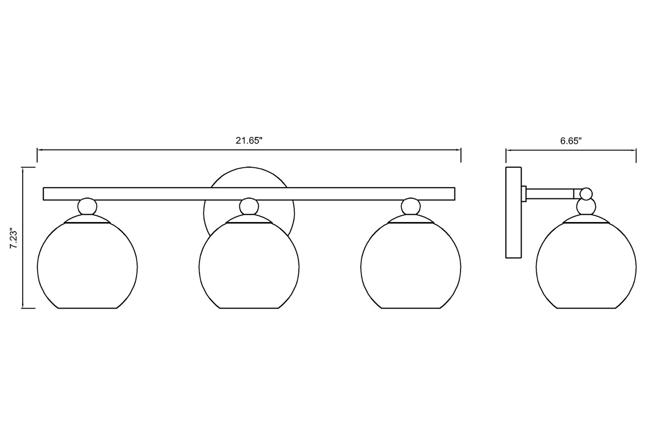 Z-LITE 1100-3V-MGLD 3-Light Vanity, Modern Gold