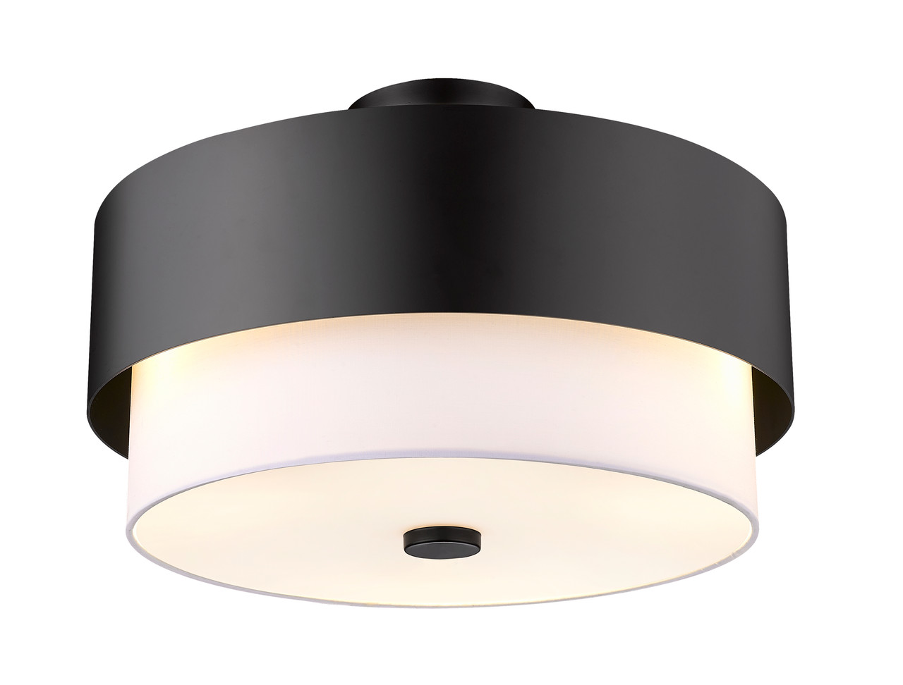 Z-LITE 495SF18-MB 3-Light Semi Flush, Matte Black