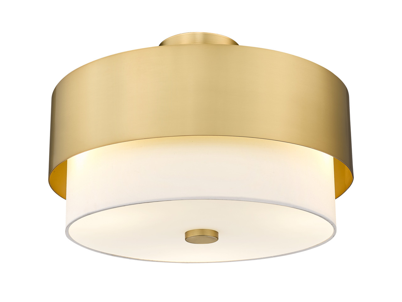 Z-LITE 495SF18-MGLD 3-Light Semi Flush, Modern Gold