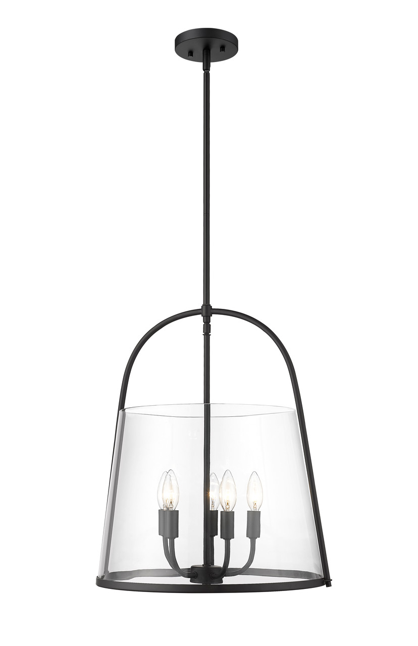 Z-LITE 3041P18-MB 5-Light Pendant, Matte Black