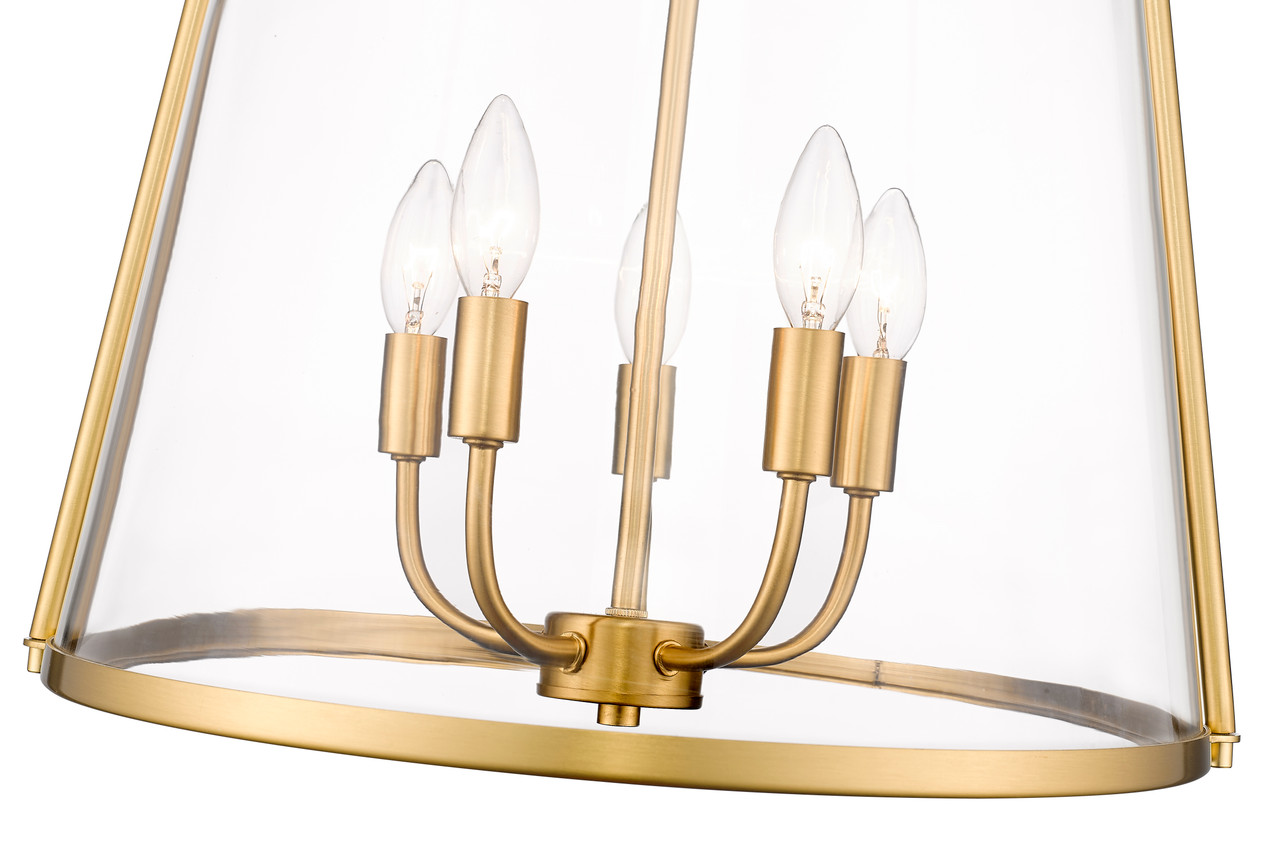 Z-LITE 3041P18-MGLD 5-Light Pendant, Modern Gold