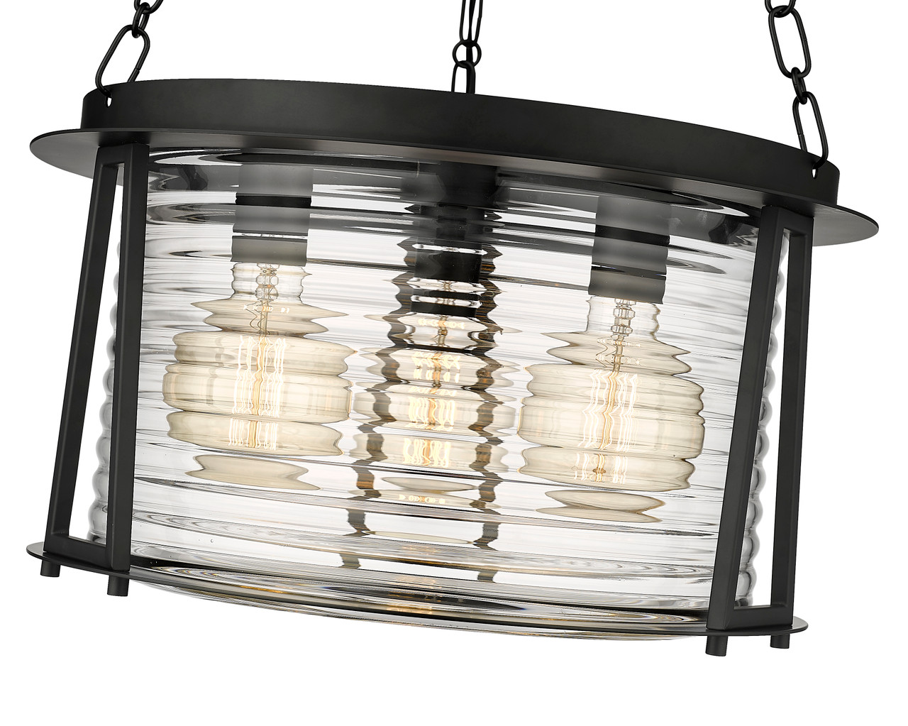 Z-LITE 7503P18-MB 3-Light Pendant, Matte Black