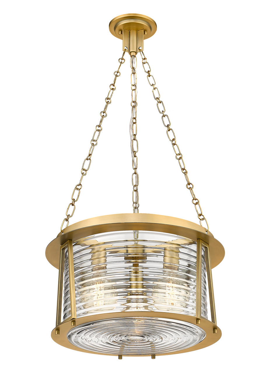 Z-LITE 7503P18-RB 3-Light Pendant, Rubbed Brass