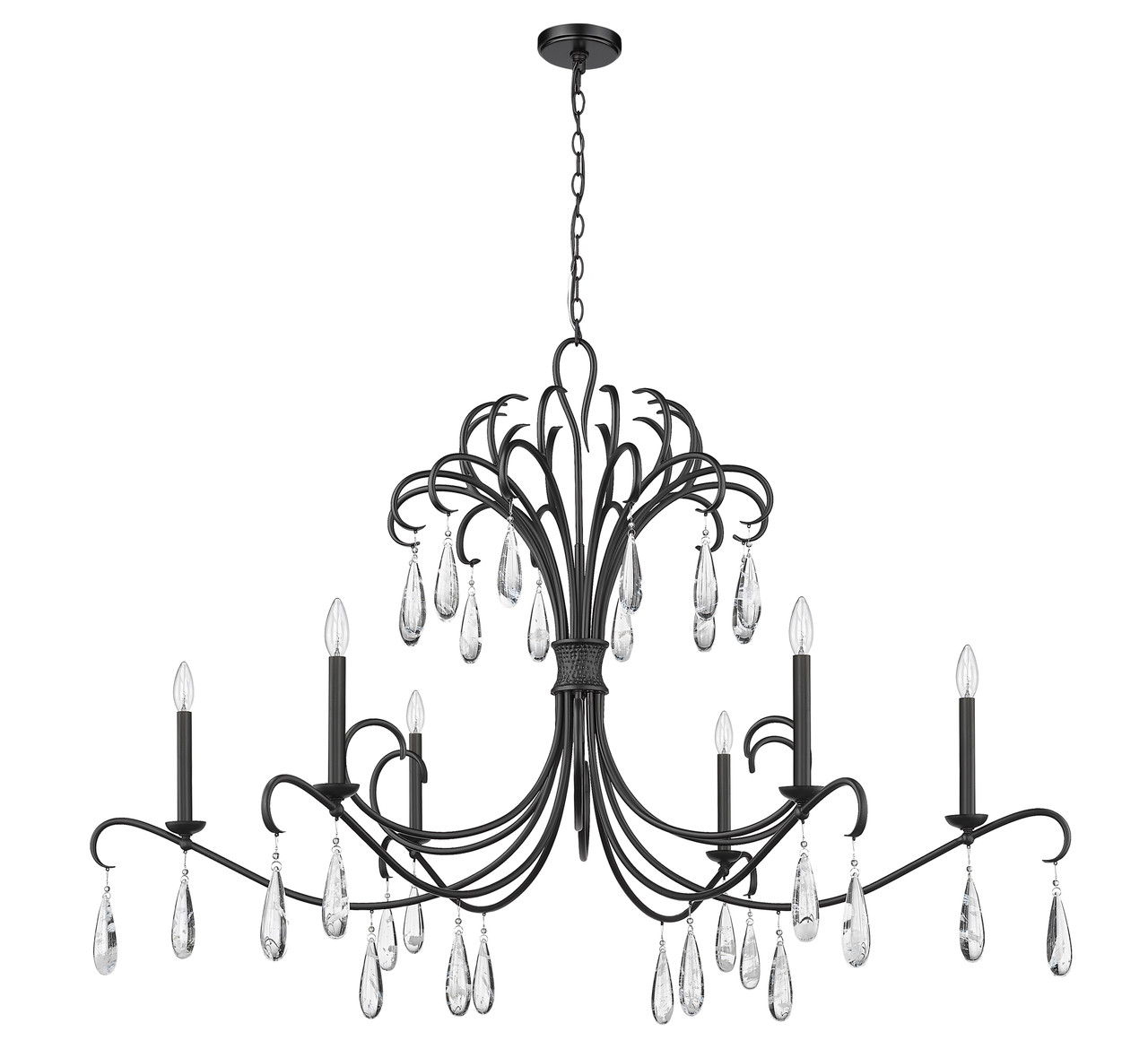 Z-LITE 3039-59MB 6-Light Chandelier, Matte Black