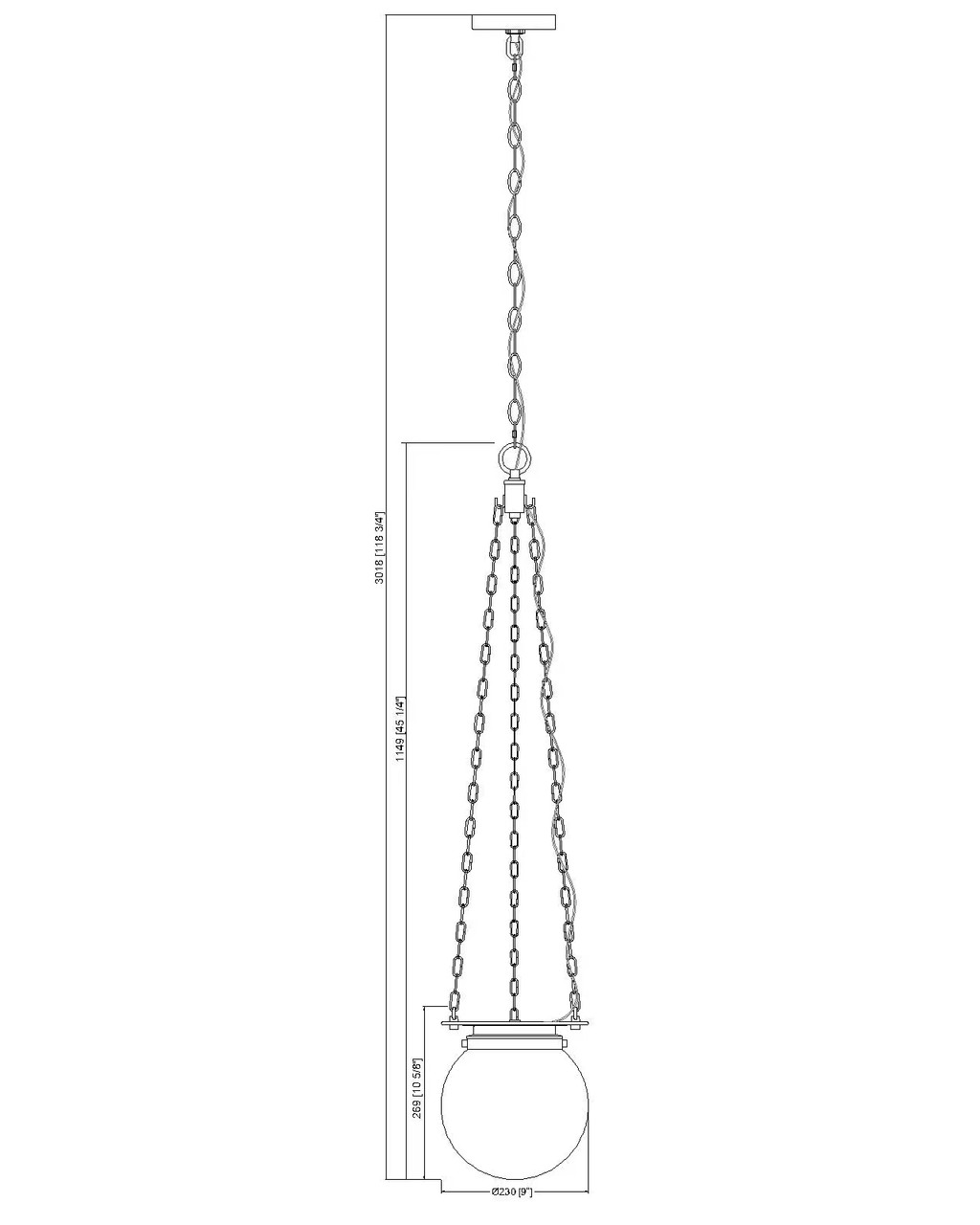 Z-LITE 7505P9-HBR 1-Light Pendant, Heritage Brass