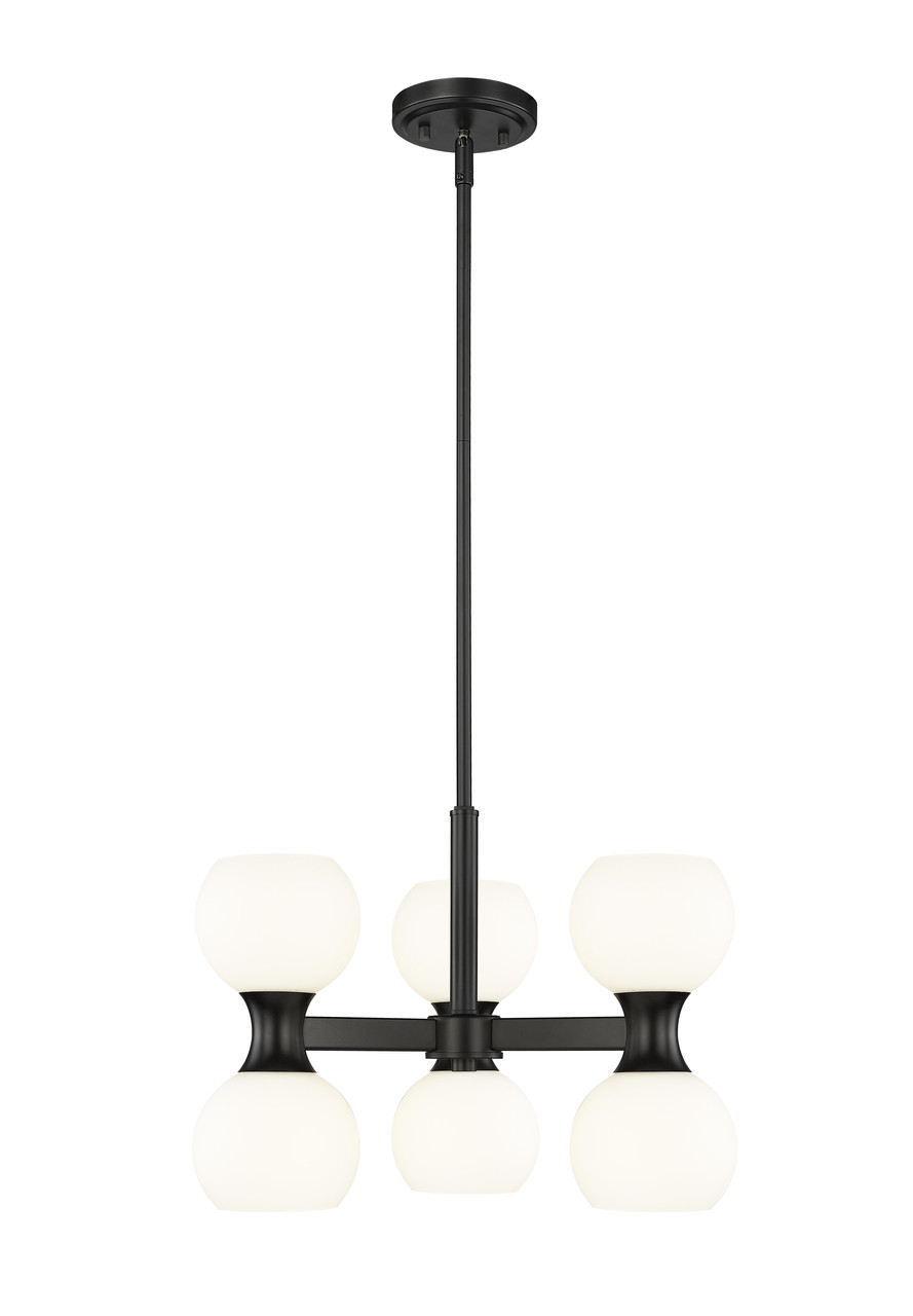 Z-LITE 494-6MB 6-Light Chandelier, Matte Black