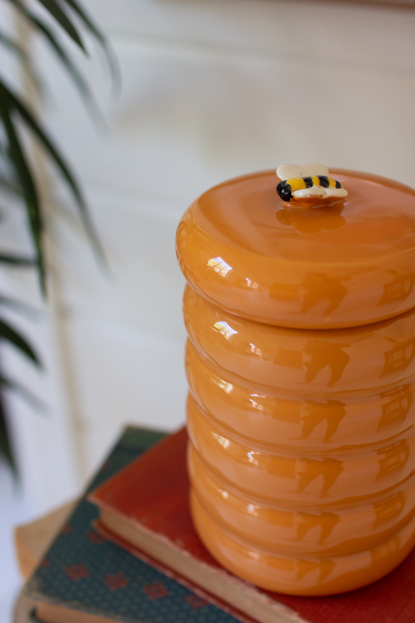 KALALOU CDV2201 CERAMIC BEEHIVE HONEY JAR