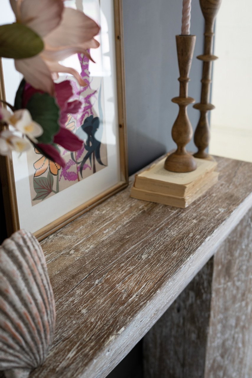 KALALOU NRET1003 RECYCLED WHITEWASHED WOOD CONSOLE
