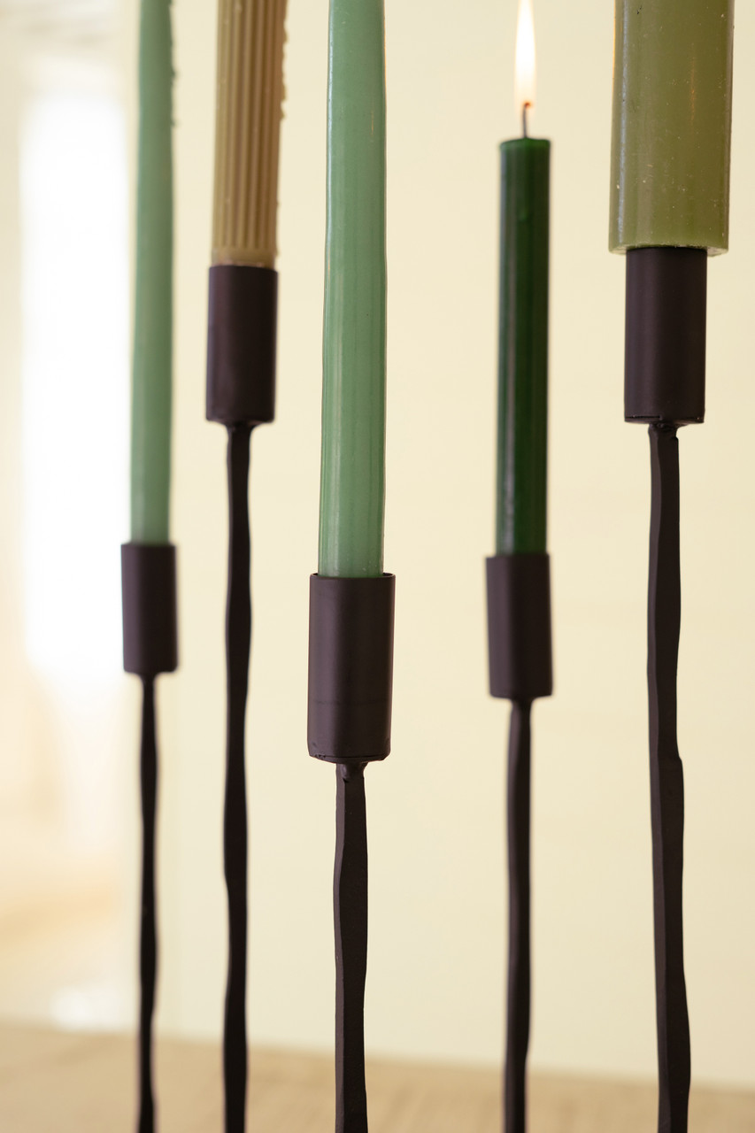 KALALOU NZR1102 ELEVEN FORGED IRON TAPER CANDELABRA